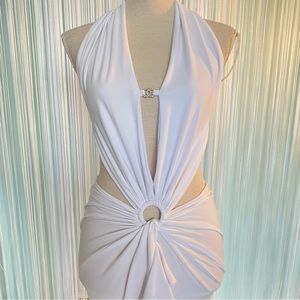 Rare Off-white Open back Ruffle Maxi Dress NWT